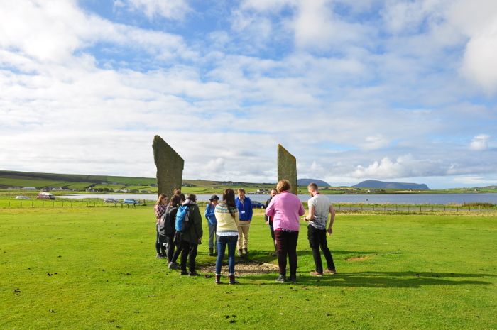 Students at Stones of Stenness