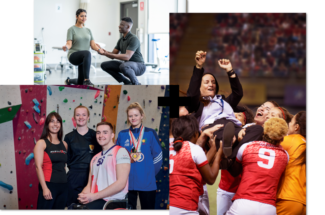 collage of 3 | sport therapist | UHI Perth sport students | coach