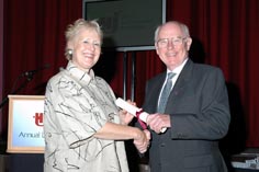 Colin MacKay awards Hon Fellowship to Prof George