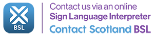 Contact us via an online sign language interpreter | Cuir fios thugainn tro Eadar-theangair Cànan Soidhnidh air-loidhne