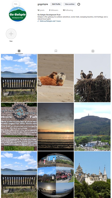 Screenshot of Go Golspie Instagram account