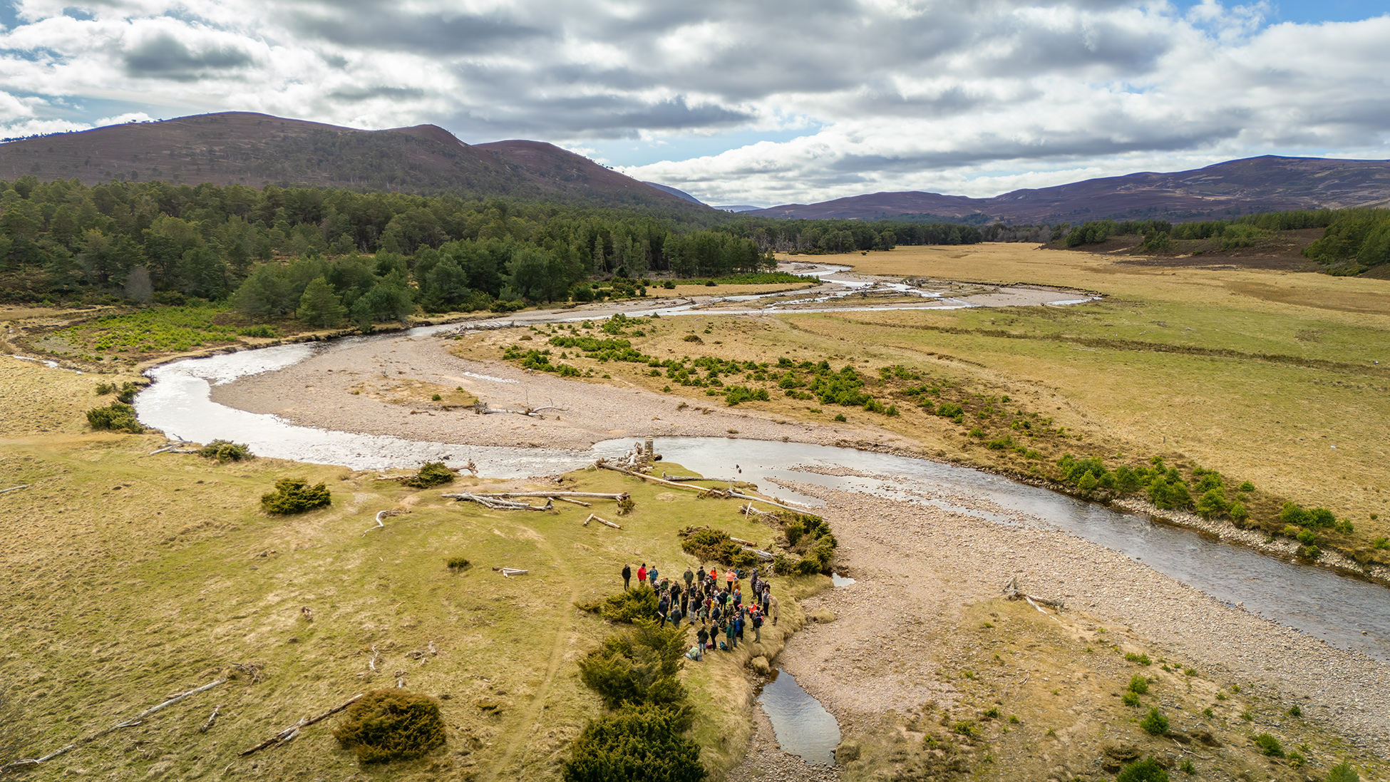 Aerial view of a winding river Aerial view of a winding river