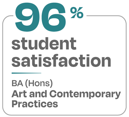 96 percent student satisfaction BA Hons Art and Contemporary Practices 96 percent student satisfaction BA Hons Art and Contemporary Practices