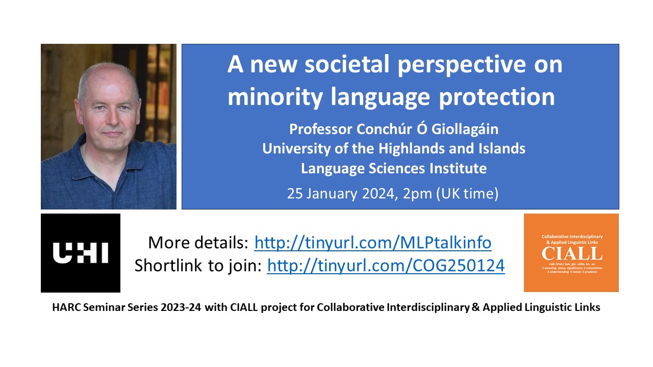 Poster for CÓG talk for HARC and CIALL