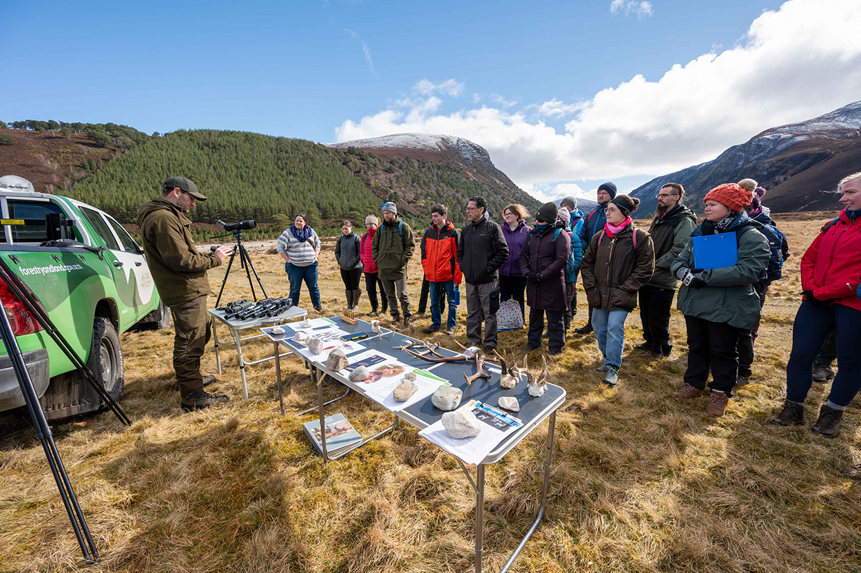 Students during field sessions at Glenfeshie Estate during UHIs integrated land use conference
