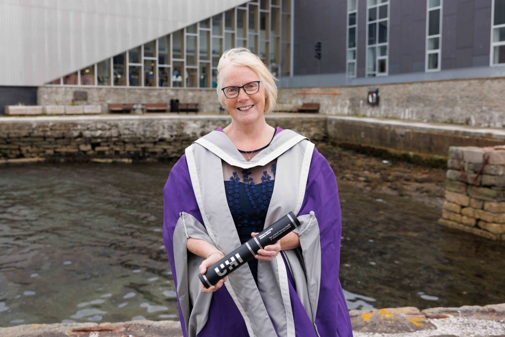 Helen Budge MBE awarded Honorary Doctorate at UHI Shetland graduation ceremony