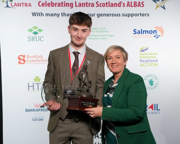 Game and Wildlife Winner Aaron Roberts with Sarah-Jane Laing of Scottish Land and Estates