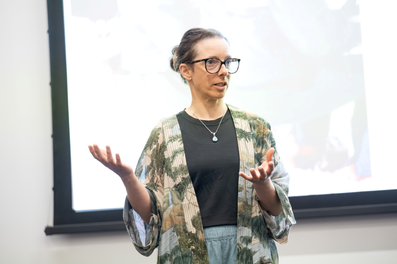 Keynote speaker, speaker Lesley McKenna at the 2026 UHI Business Competition awards ceremony. Photo credit Tim Winterburn.
