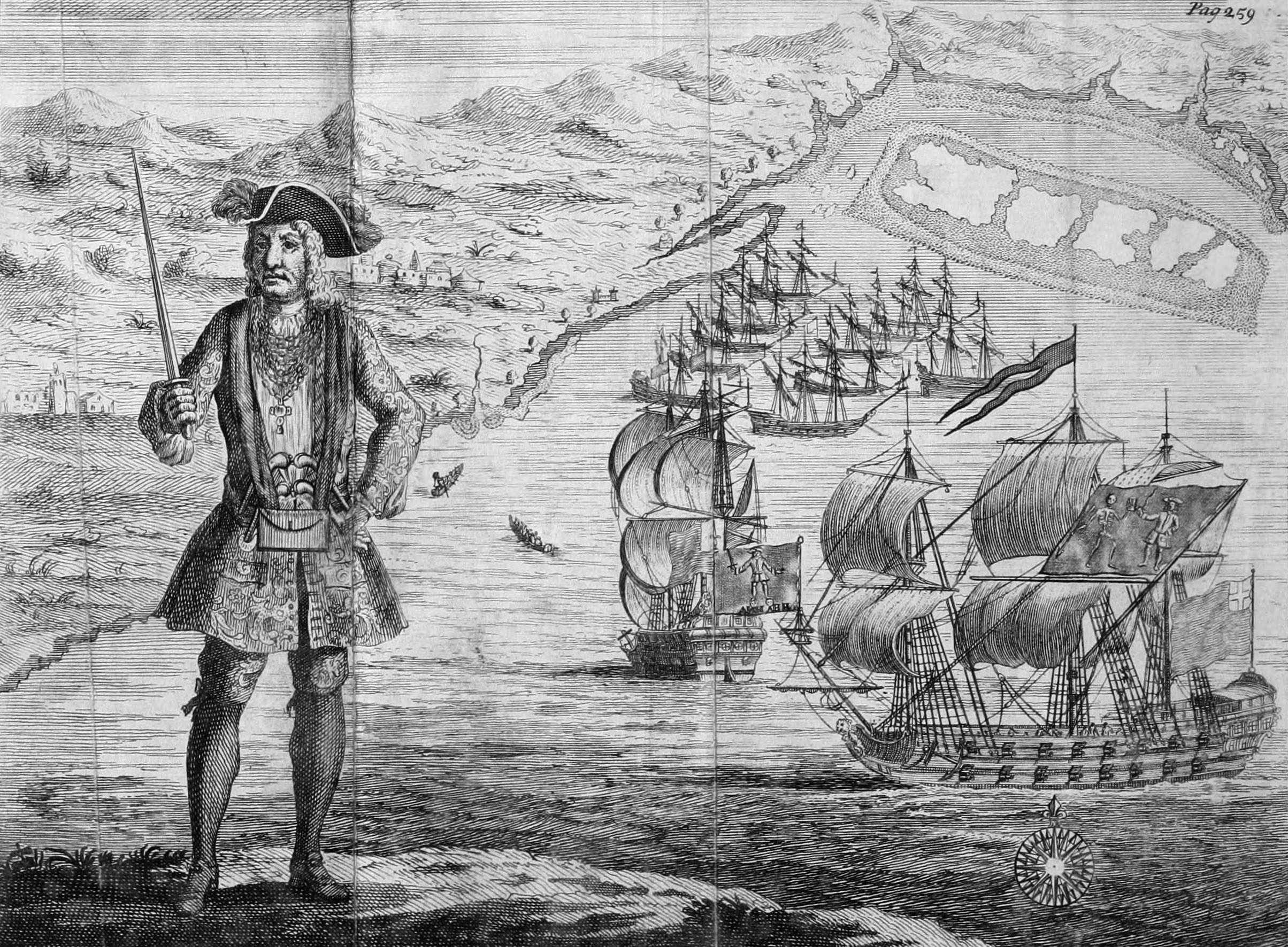 General History of the Pyrates: Captain Bartholomew with Two Ships