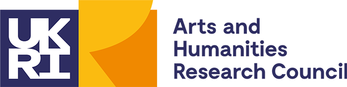 Geometric patterns in yellow, orange and navy blue forming the logo of Arts and Humanities Research Council Geometric patterns in yellow, orange and navy blue forming the logo of Arts and Humanities Research Council