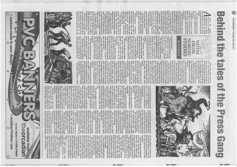 Scan of Behind the tales of the Press Gang by Kim Burns from The Orcadian Scan of Behind the tales of the Press Gang by Kim Burns from The Orcadian