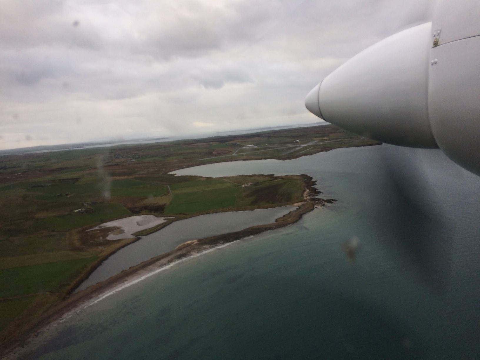 view from a plane over islands