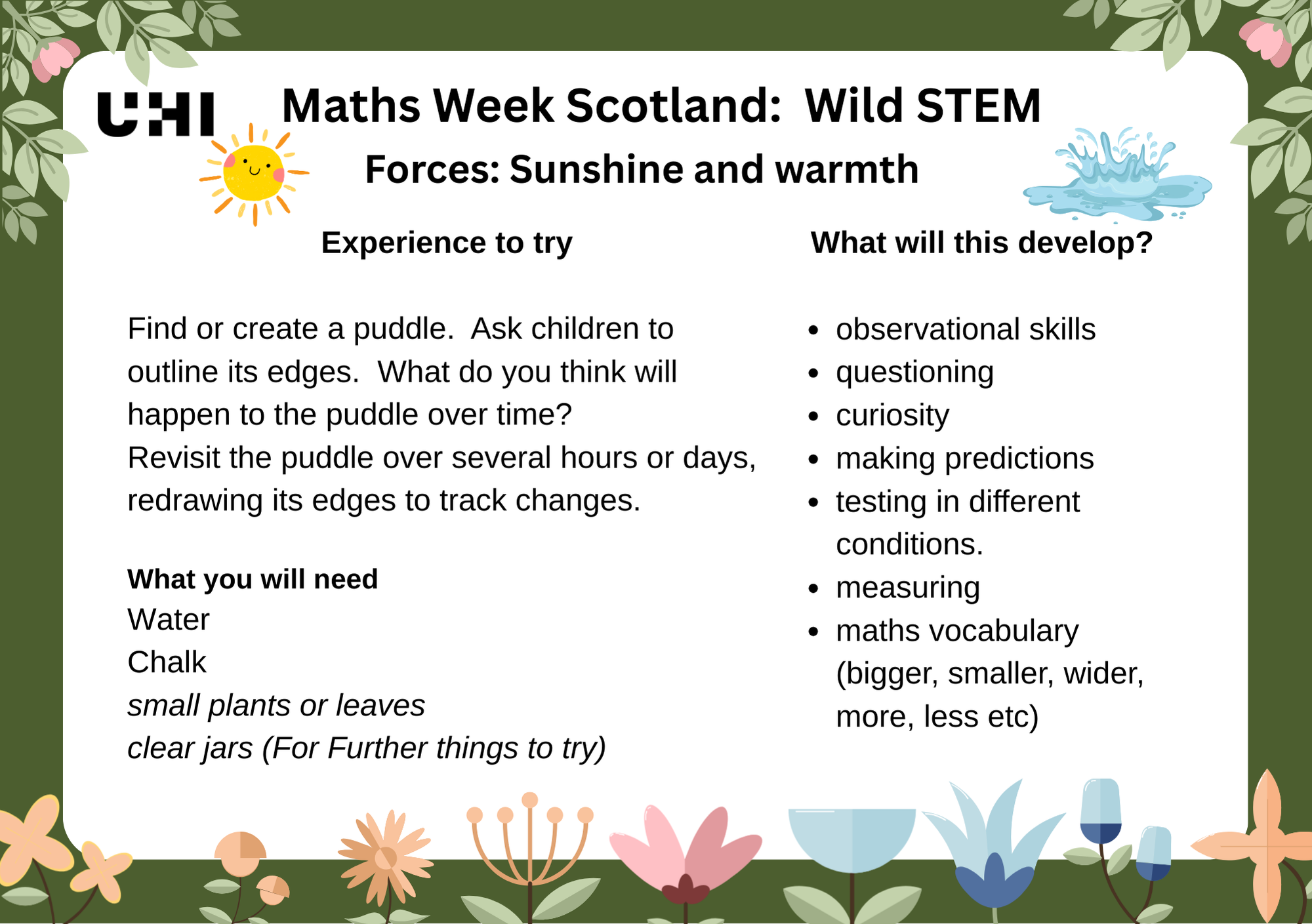 Maths Week Scotland 2025 activity - Forces - Sunshine activity Maths Week Scotland 2025 activity - Forces - Sunshine activity