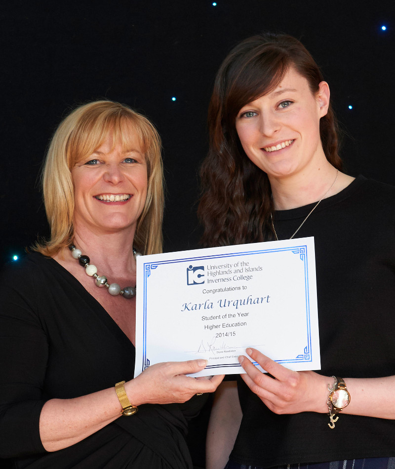 Karla Urquhart Inverness College UHI student of the year