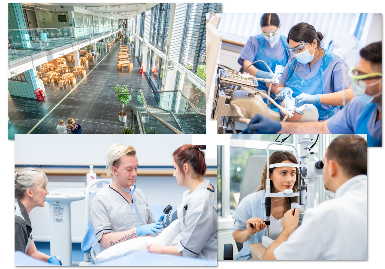 Collage of 4 | CfHS | Nursing | Oral Health | Optometry